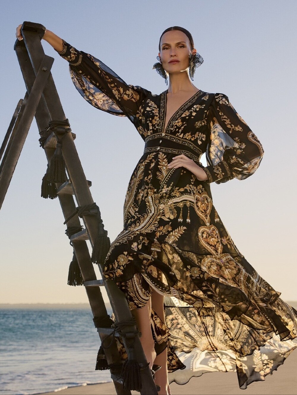 Camilla long button front dress In Taurus rising - Picture 1 of 13